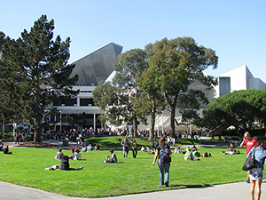 Photo of students on the SF State Quad